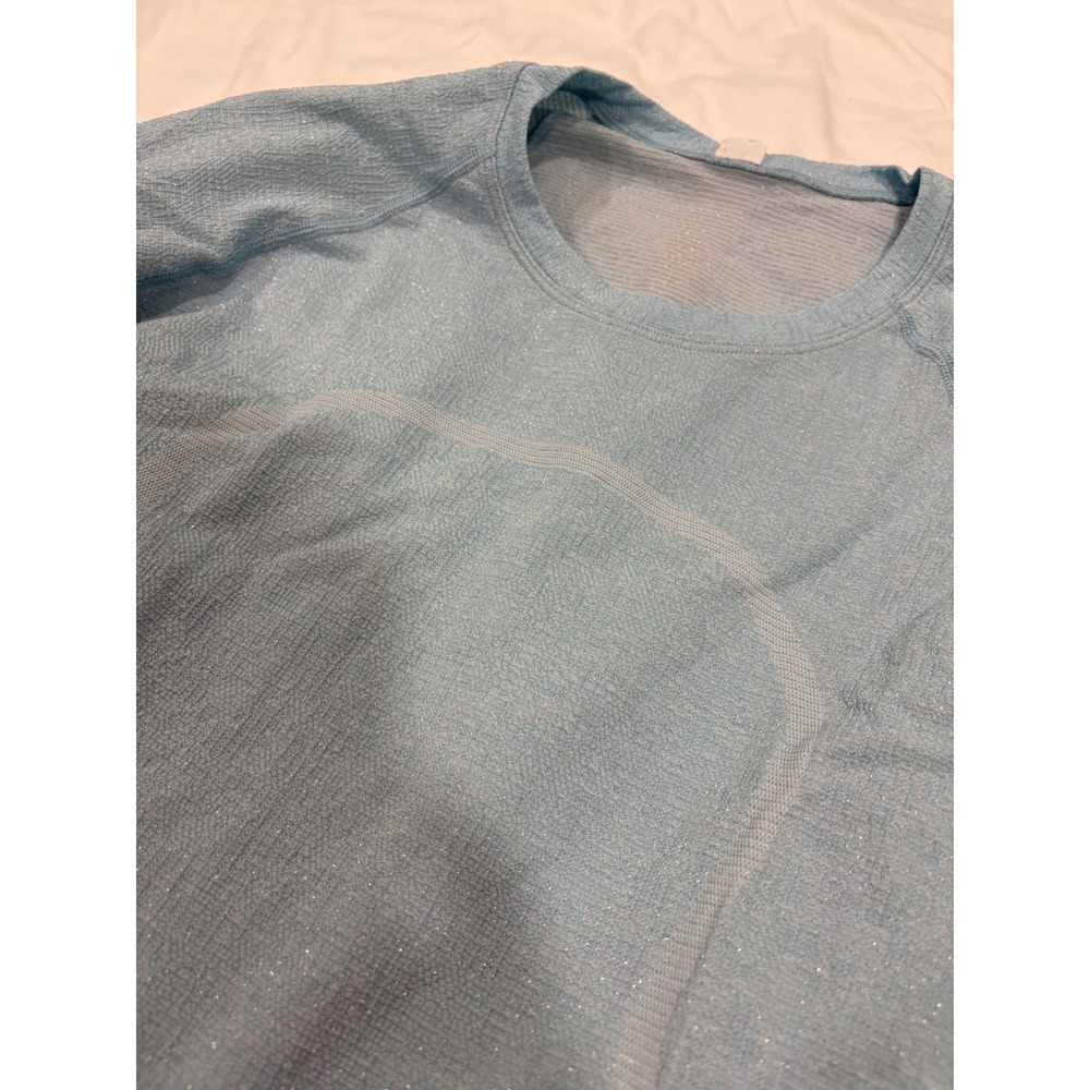 Lululemon‎ Swiftly Tech Long Sleeve 2.0 Race Length Sparkle Blue Water Shine 10 - Picture 3 of 7